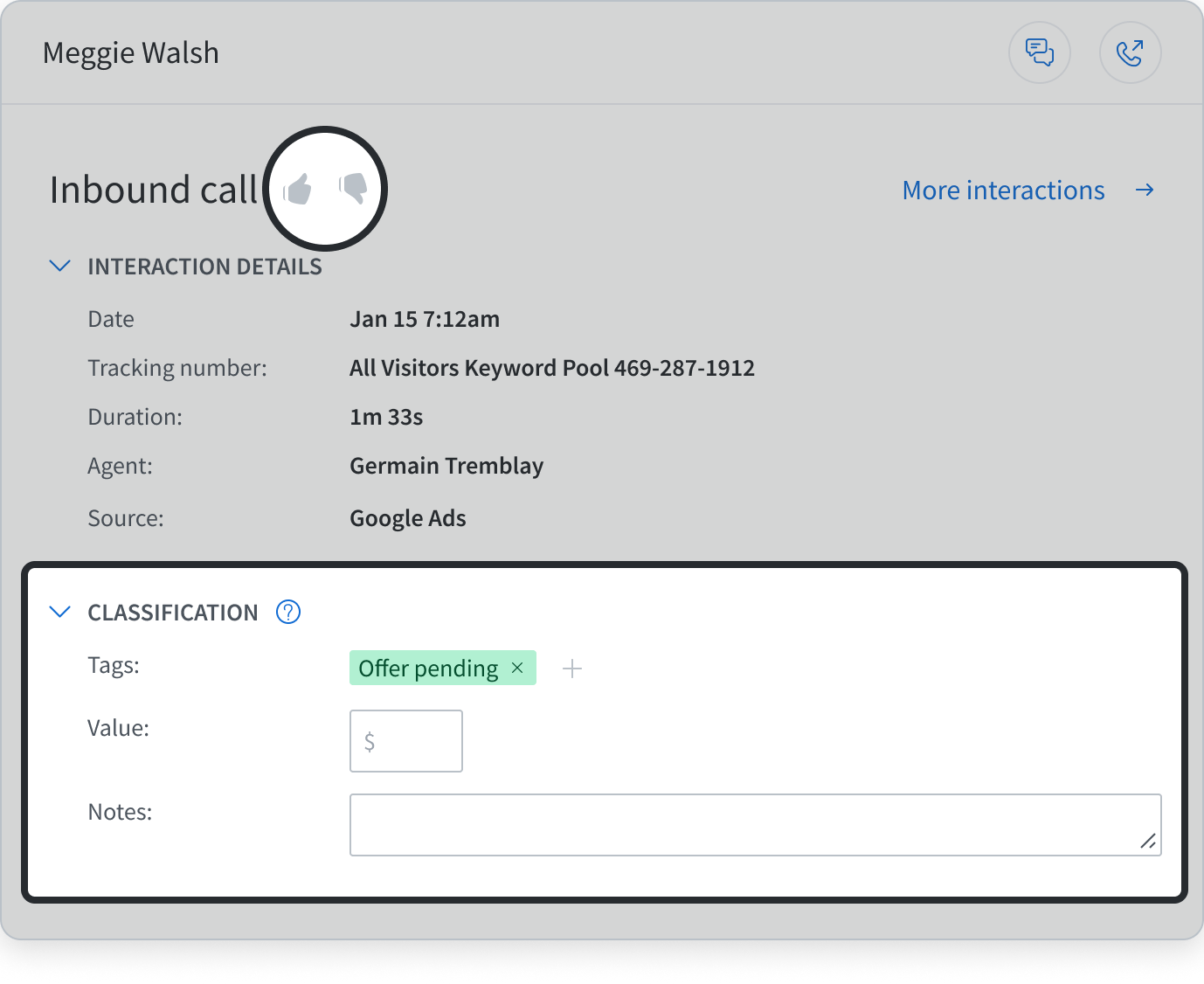 Classifying interactions in Lead Center CallRail Help Center